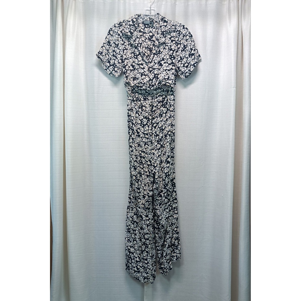 ASOS DESIGN‎ Womens Daisy Floral Cutout Wide Leg Jumpsuit Black White Womens 4